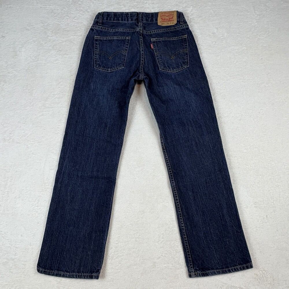 Levis 505 Jeans Boys 14 Regular 27x27 Blue Dark Wash Straight Leg Classic School